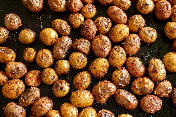 cooked potatoes in a frying pan ready to be eaten