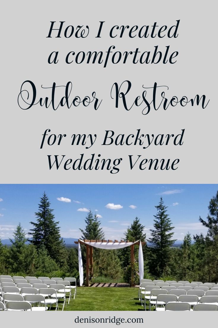 an outdoor wedding venue with white chairs and the words how i created a comfortable seating for my backyard wedding venue