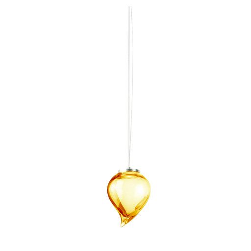 a yellow glass light hanging from a cord