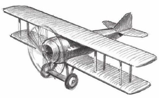 a drawing of an old fashioned airplane