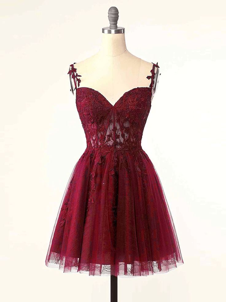 Product Style: #0G4R Material: Tulle Color: Wine Red Built in Bra: Yes Hemline: Knee Length Back Detail: Zipper Delivery times: Processing time:    2-3 weeks Shipping time:      3-5 working days Rush order service is available, if you need rush order, please visit: Rush Order ，rush order fee is $20. Custom Size: For custom size, please give us the correct measurements in the order notes when you check out, and please have a look our measuring guide at first. There is no extra payment for custom Red Lace Homecoming Dresses, Homecoming Dresses Red Short, Hoco Dresses Maroon, Senior Ball Dresses Short, Short Dresses For Hoco, Dark Red Homecoming Dress, Fancy Hoco Dresses, Fall Hoco Dresses, Fall Homecoming Dresses