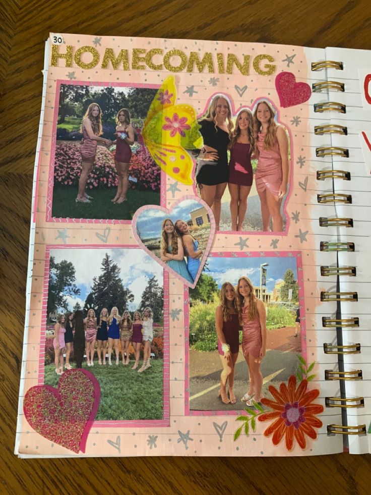 Best Friends Dresses, Dreams Vision Board, Doodles Collage, Senior Scrapbook Ideas, Friendship Travel, Senior Year Diy, Senior Year Scrapbook, School Memories Scrapbook, Tea Cupcakes