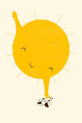 an illustration of a yellow sun with its eyes closed