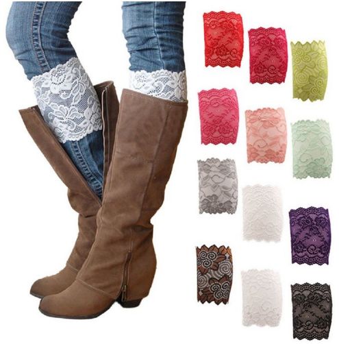 These will look great with so many different outfits! lace boot leg cuff wrap Crochet Boots Free Pattern, Warmer Socks, Boot Cuff Pattern, Lace Boot Cuffs, Lace Boot Socks, Floral Boots, Crochet Boots, Leg Warmer, Leg Cuffs