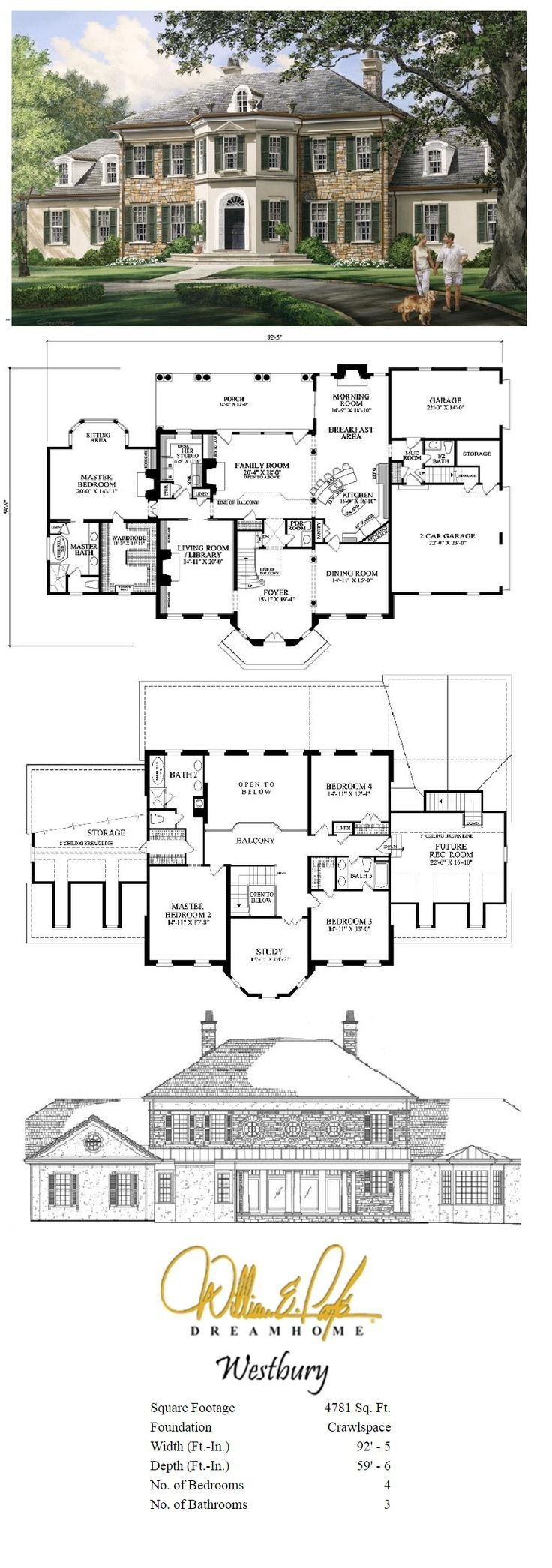 two story house plans with large windows and lots of room for the family to use