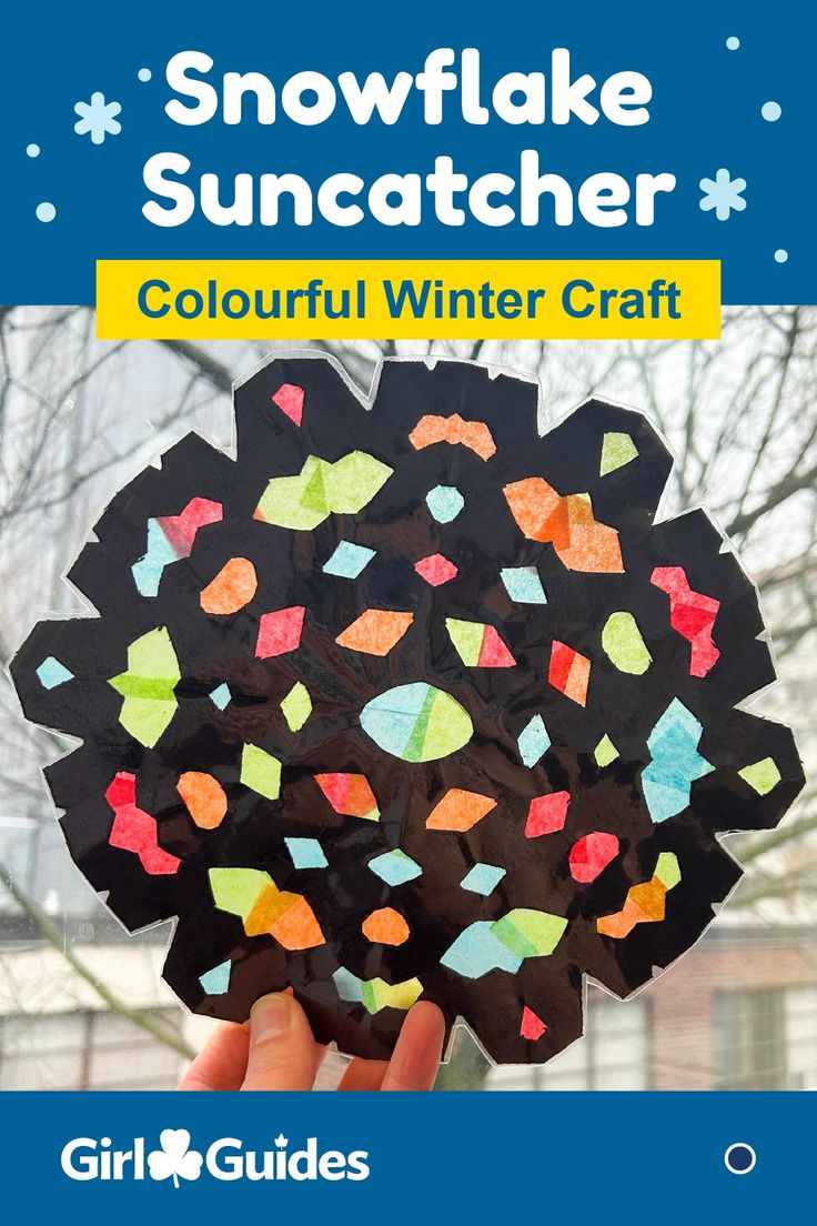 a book cover with the title snowflake suncather, colorful winter craft