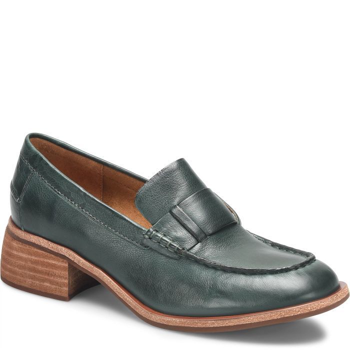 Introducing the Kya Loafer in Green - the perfect addition to your elevated capsule wardrobe. This staple piece boasts a 1 3/4" heel height and a hand finished metallic leather upper, creating a luxurious feel. With a lightweight rubber outsole, these loafers are both stylish and comfortable. Oxford Pumps, Loafer Shoes Women, Shoes And Boots, Michael Stars, Heeled Loafers, Dillard's, Staple Pieces, Metallic Leather, Leather Pumps