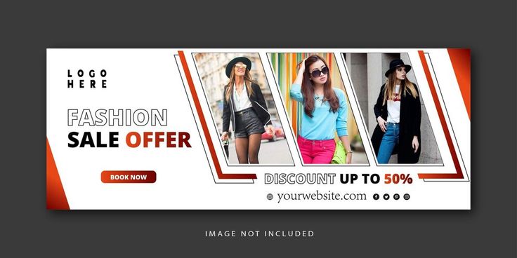 a fashion sale banner with three photos