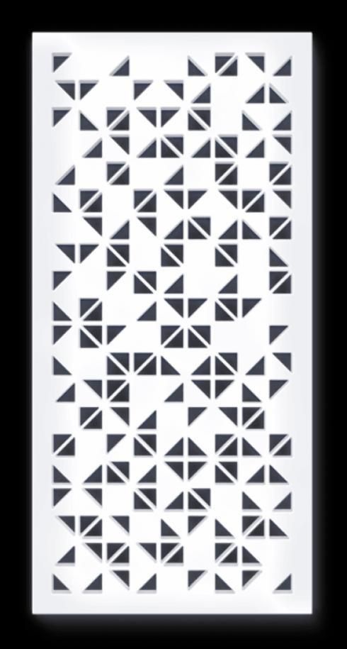 a black and white pattern on a sheet of paper that has been cut into triangles