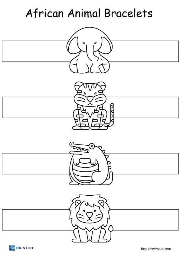 printable worksheet for children to learn how to write and draw african animals