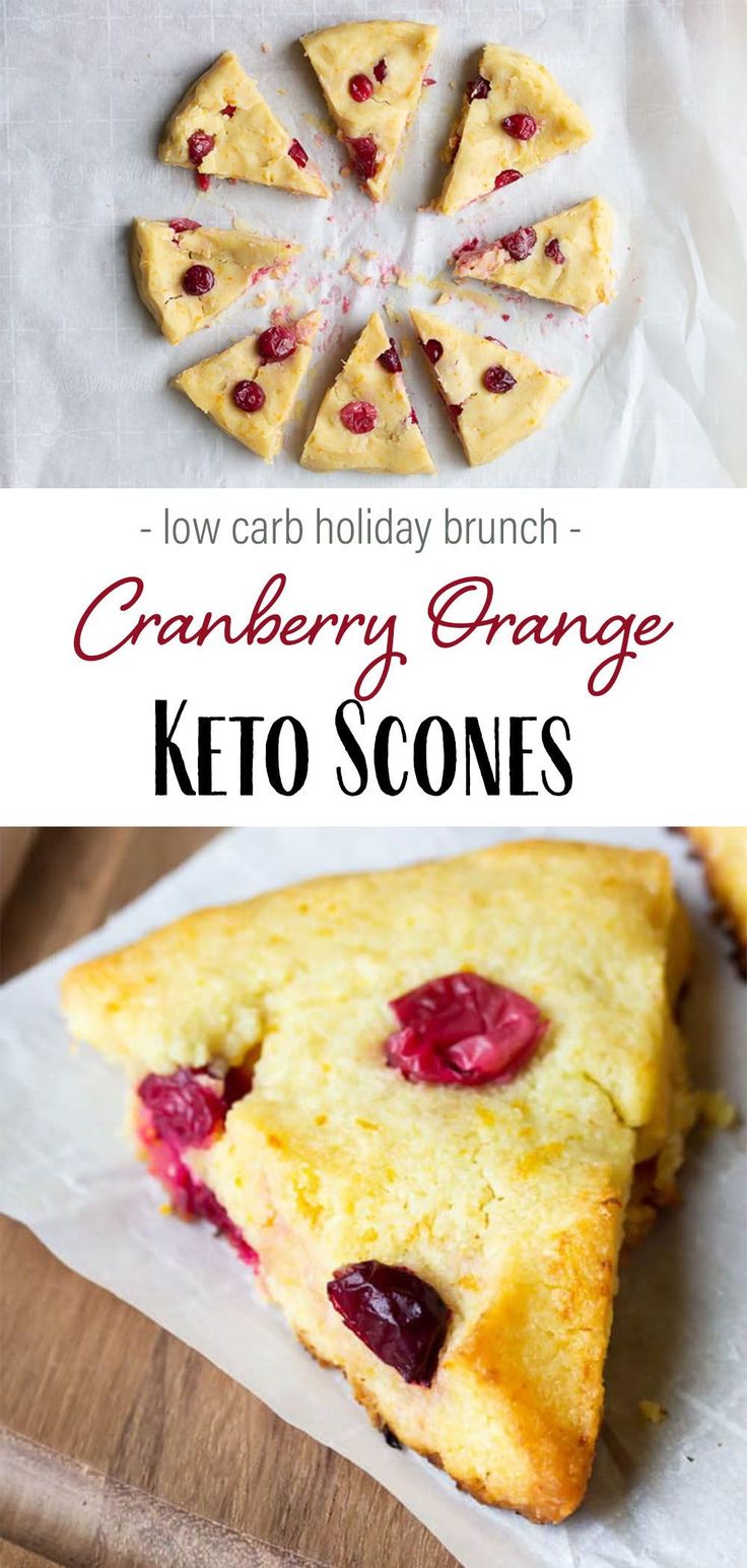 low carb holiday brunch - cranberry orange keto scones