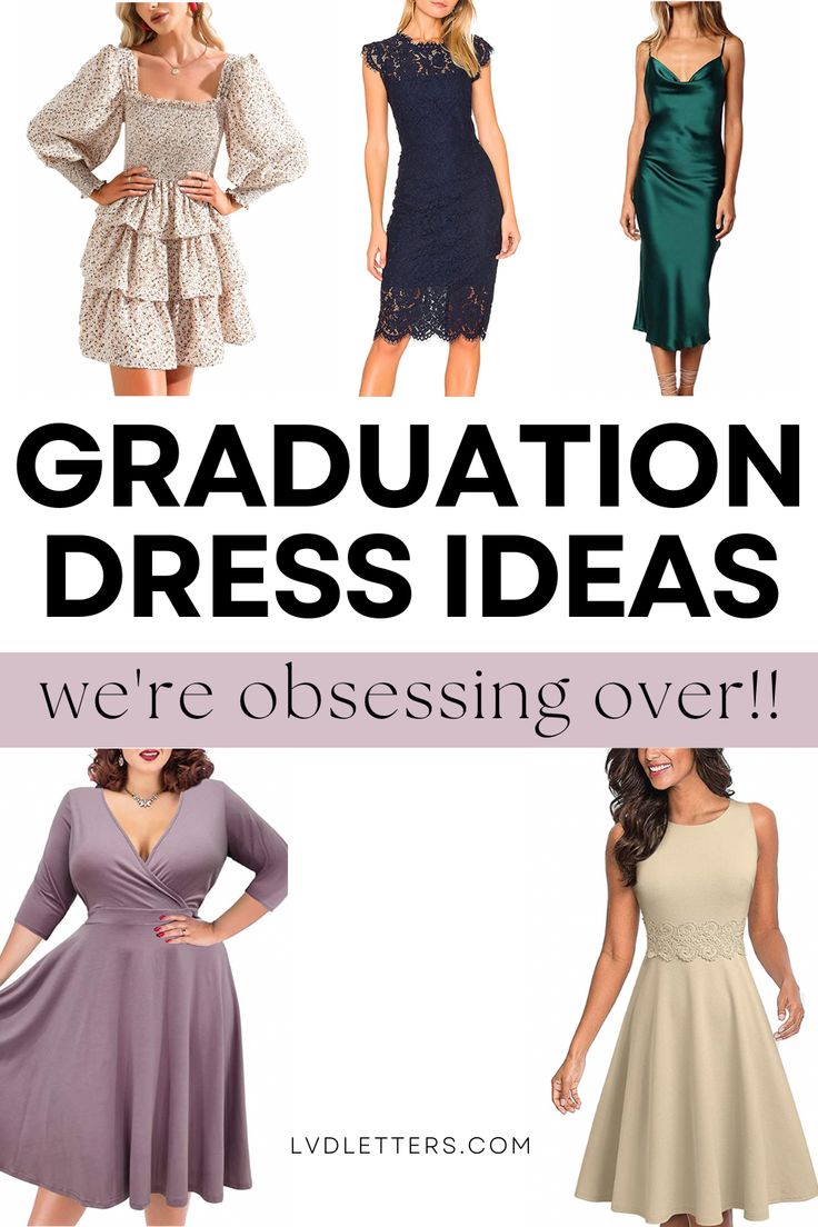 graduation dress ideas we're obsessing over Decent Graduation Dresses, Graduation Outfit Ideas Winter, Middle School Graduation Dresses, College Graduation Dress, Graduation Dress Ideas, Best Graduation Dresses, Graduation Dress High School, Graduation Outfits For Women, Graduation Guest Outfit