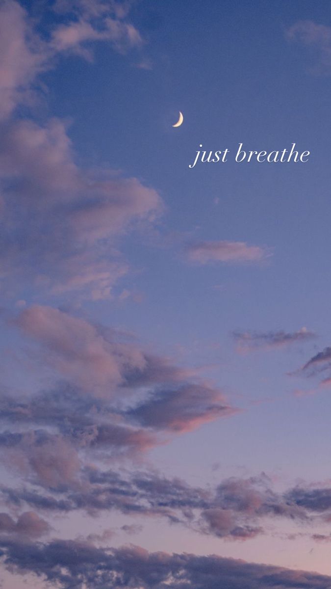 an airplane flying in the sky with a quote above it that reads, just breathe