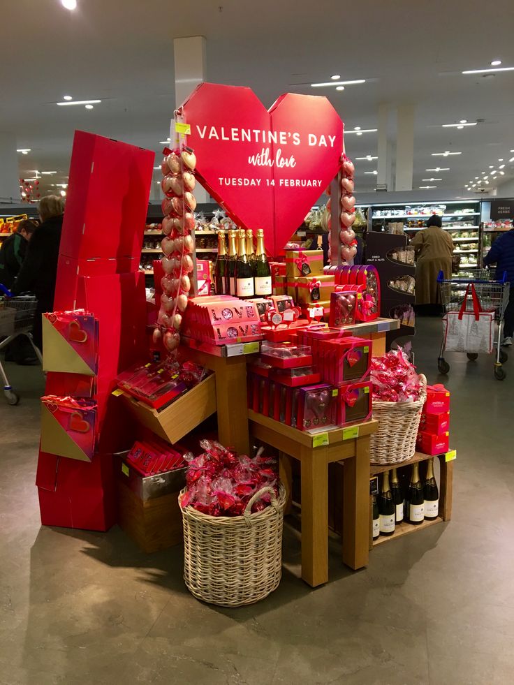 a valentine's day display in a store