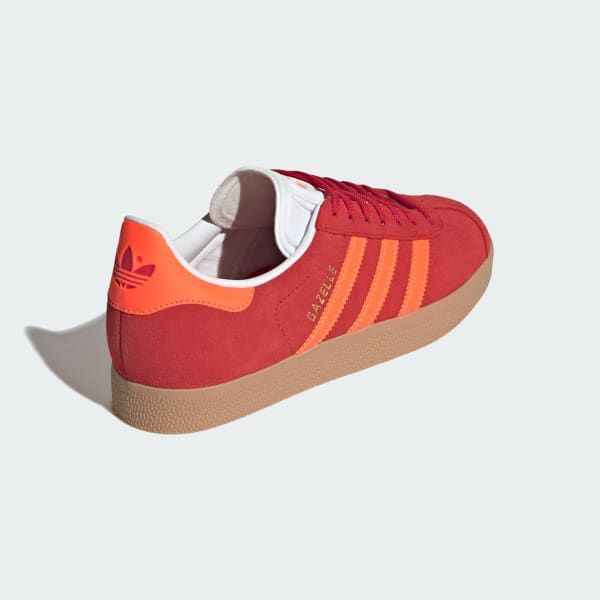 adidas Gazelle Shoes - Red | Free Shipping with adiClub | adidas US Adidas Gazelle Shoes, Gazelle Shoes, Lock Logo, Women Lifestyle, Adidas Gazelle, Adidas Online, Red Shoes, Women's Sneakers, Womens Sneakers