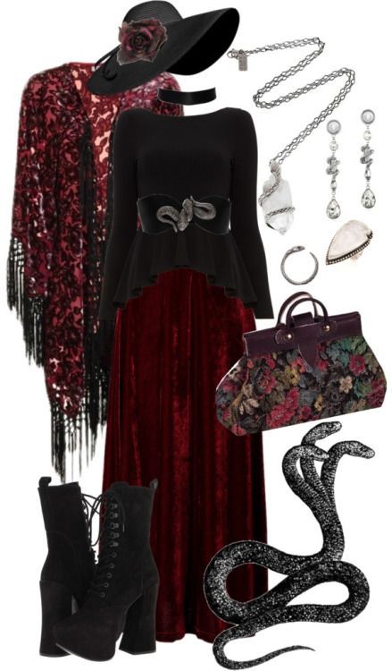 Strega Fashion, Boho Goth, Estilo Hippie, Witch Fashion, Witchy Fashion, Mode Boho, Witch Outfit, Velvet Skirt, Goth Outfits