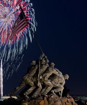 fireworks illuminate the american flag and iwo salutes on iwowowowowowowowowowowowowowowowowowowowowo