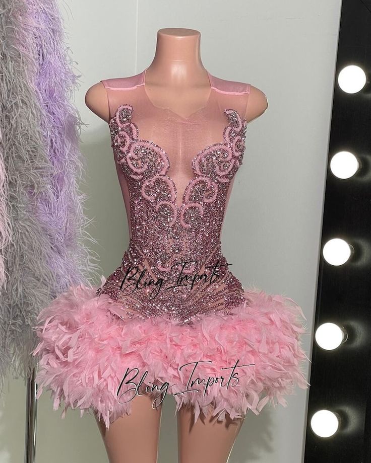 Pink Bling Rhinestone Party Dress With Feathers - Etsy Pink Pageant Dress With Fitted Bodice For Party, Sleeveless Pageant Dress With Fitted Bodice For Party, Pink Fitted Mini Dress With Rhinestones, Pink Sequined Pageant Dress For Party, Embellished Pageant Dress With Fitted Bodice For Party, Fitted Glamorous Pageant Dress, Glamorous Fitted Pageant Dress, Fitted Pink Pageant Dress With Sequins, Pink Embellished Fitted Pageant Dress