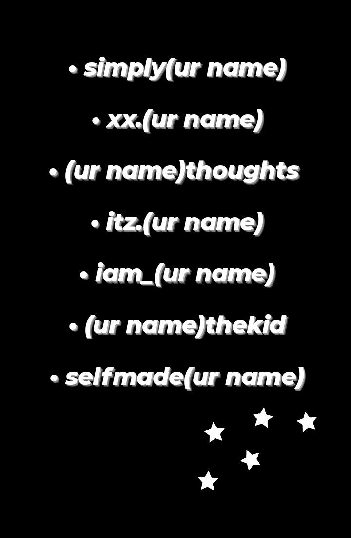 a black background with white stars and the words simplyour name x4 urn