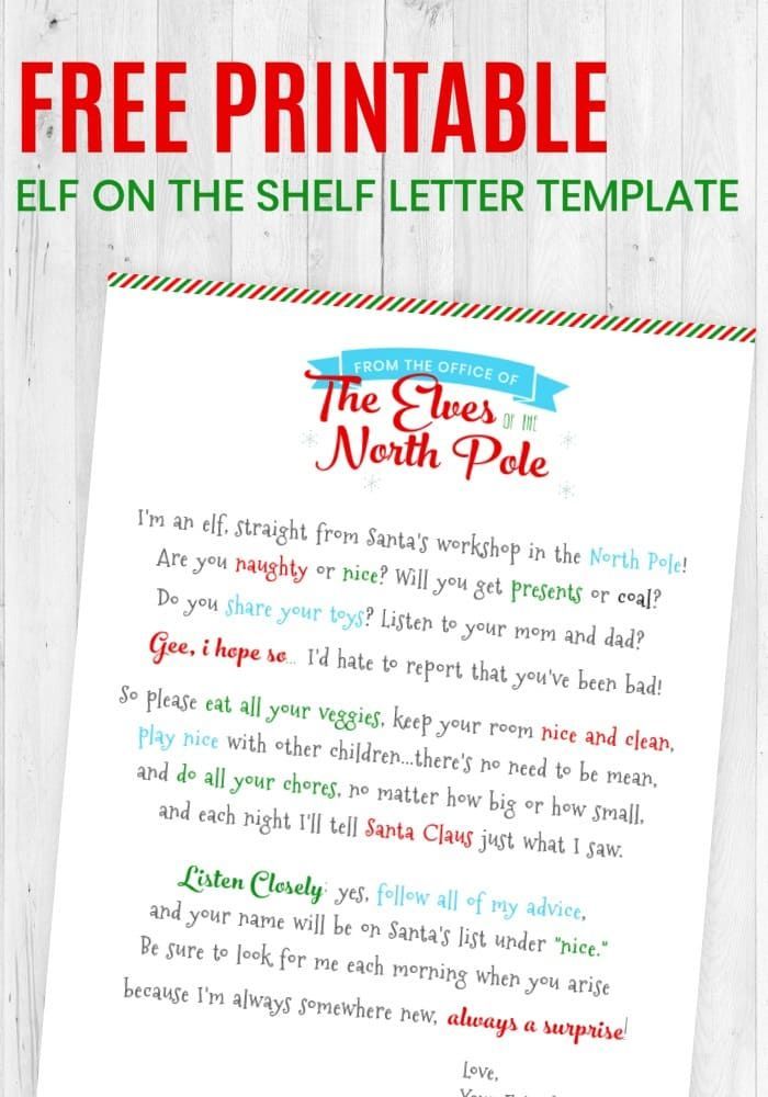 a free printable elf on the shelf letter template with santa's sleigh