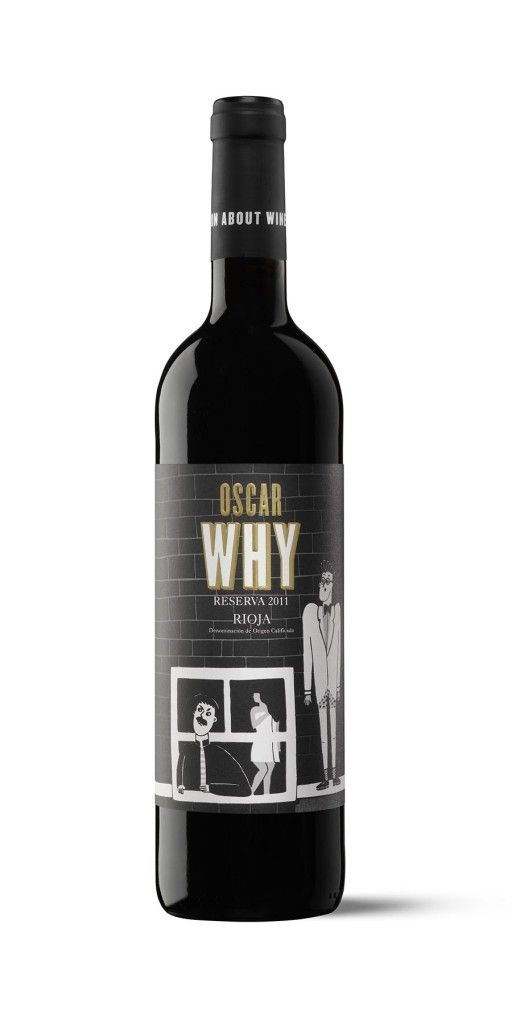 a bottle of oscar why wine on a white background