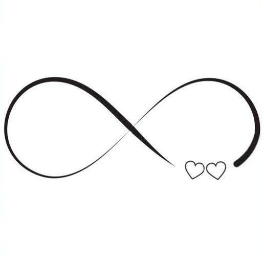 an infinite love symbol with two hearts