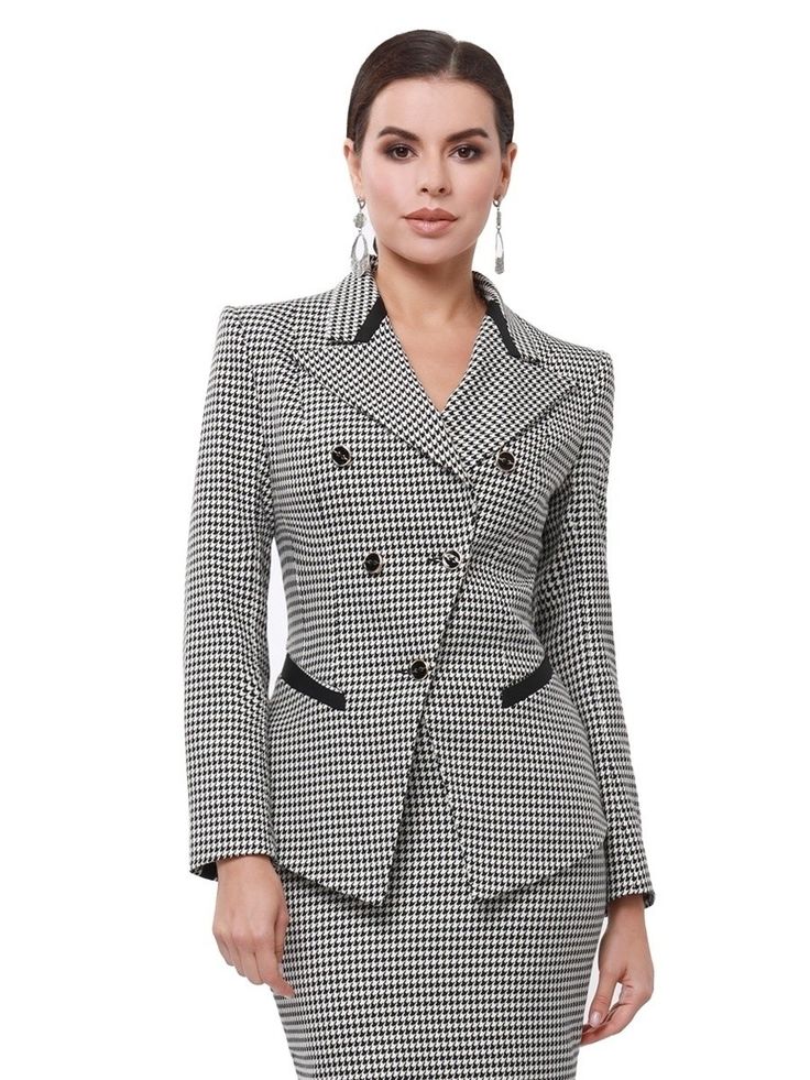 Jacket Outfit Women, Women Suits, Classy Work Outfits, Tweed Coat, Jacket Outfit, Skirt Suit, Double Breasted Suit Jacket, Jacket Outfits, Suits For Women