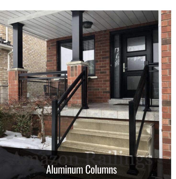 the front steps to an apartment building with snow on the ground