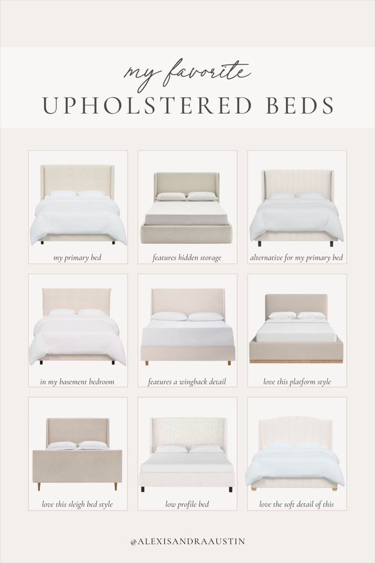 an info sheet showing different types of beds