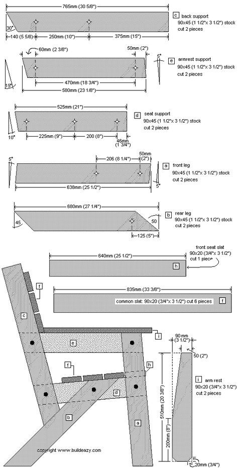 the plans for an outdoor table and bench