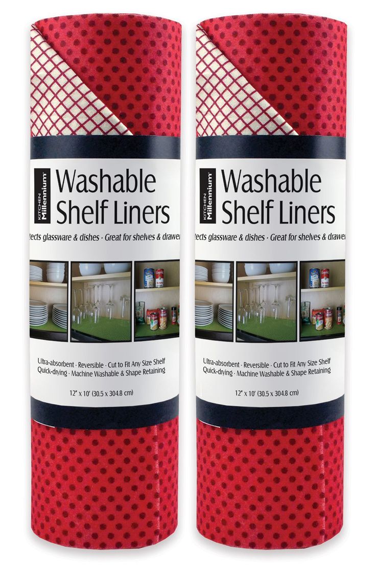 two rolls of red washable shelf liners