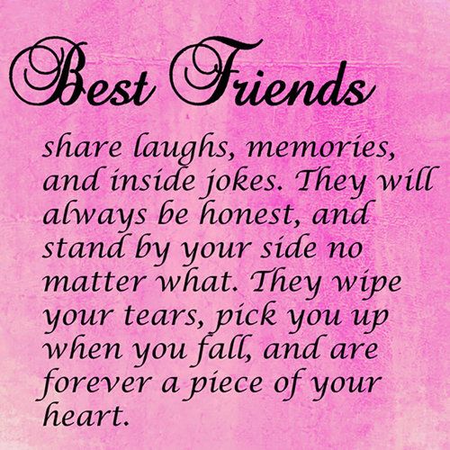 a pink background with the words best friends written in black on it and an image of a