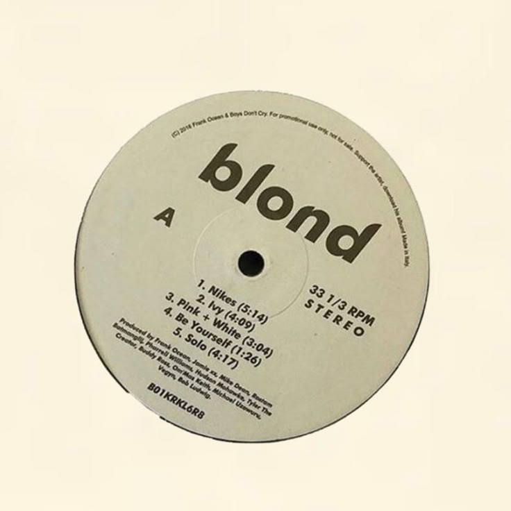 a white label with the word blond on it