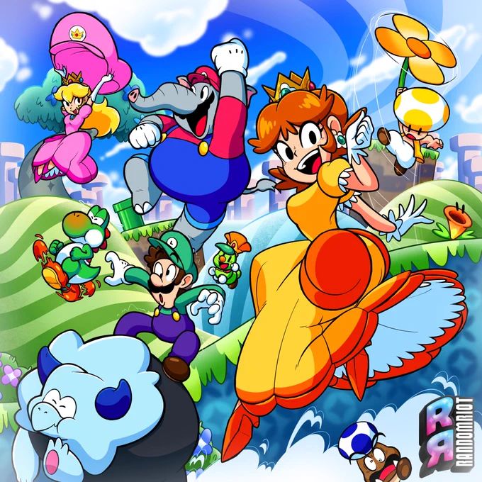 an image of mario and other cartoon characters