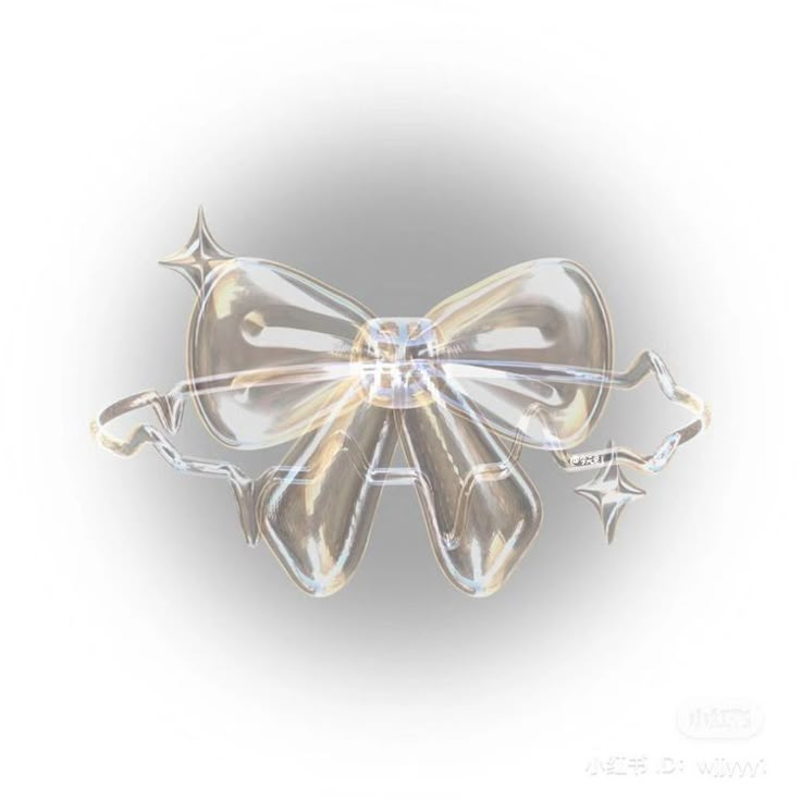 an image of a clear bow with stars on the front and back side, as if it were made out of acrylic