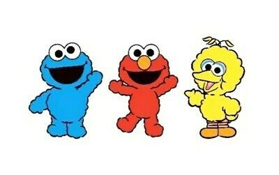 three sesame characters standing next to each other