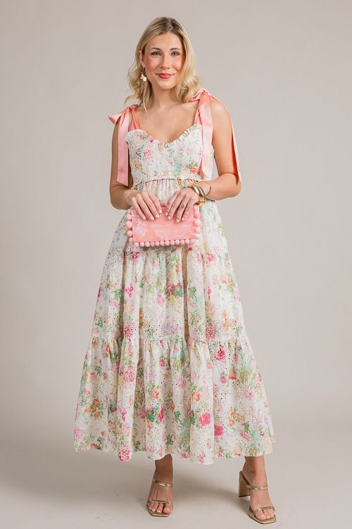 First Bloom Maxi, Ivory Multi Pink And Green Formal Dress, Long Birthday Dresses, Long Church Dresses, Dress Up Party, Dresses For Senior Pictures, Tea Party Dresses, Easter Dresses, Outfits For Church, Long Pink Floral Dress