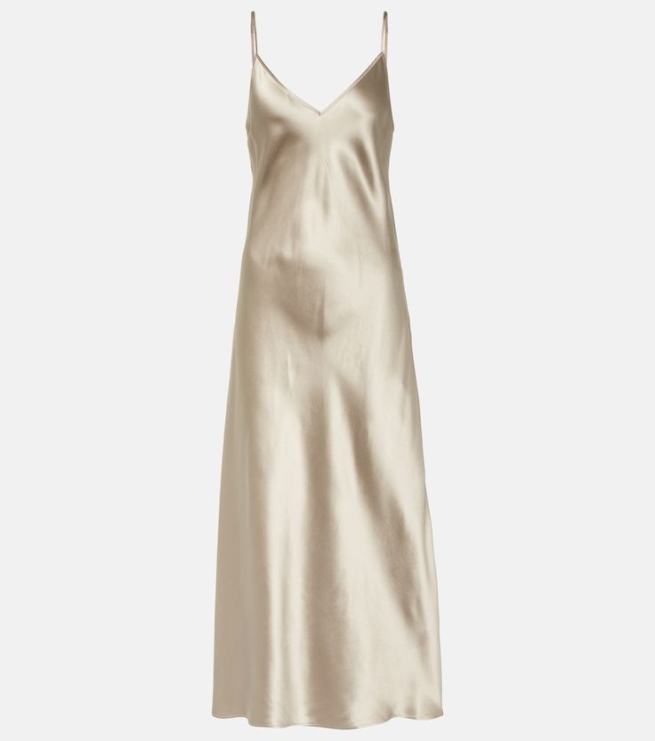 Clea Silk Satin Slip Dress in Beige - Joseph | Mytheresa Beige Silk Dress, Joseph Clothing, Silk Clothes, Guest Attire, Wedding Attire Guest, Silk Slip Dress, Satin Slip, Silk Slip, Spring Summer Dress