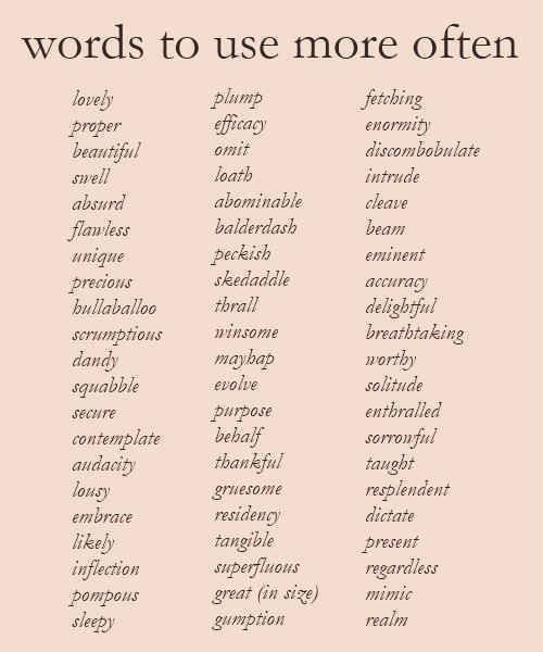 words to use more often in an english language