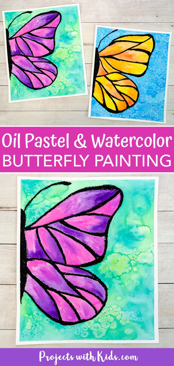 oil pastel and watercolor butterfly paintings with text overlay