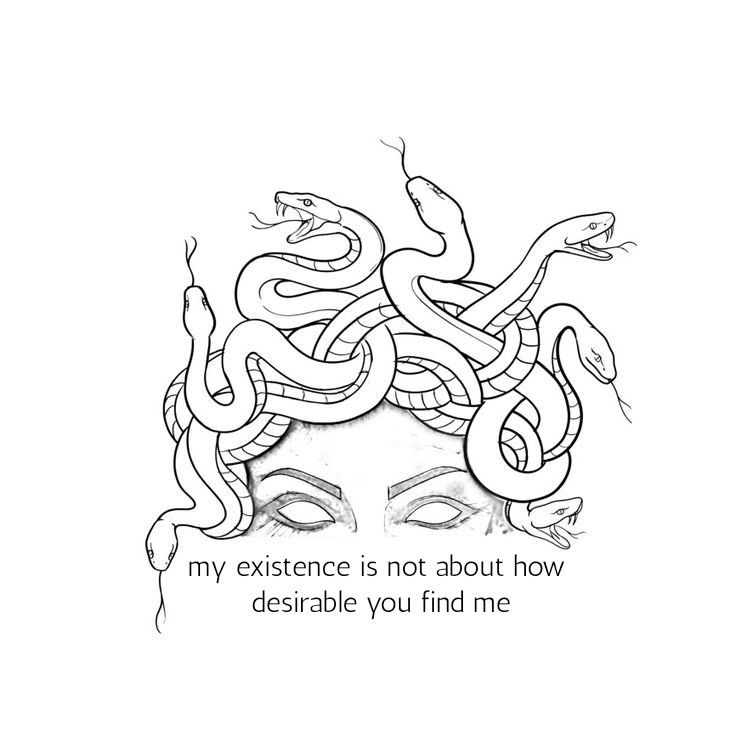 a woman's face with snakes on her head and the words, my experience is not about how desirable you find me