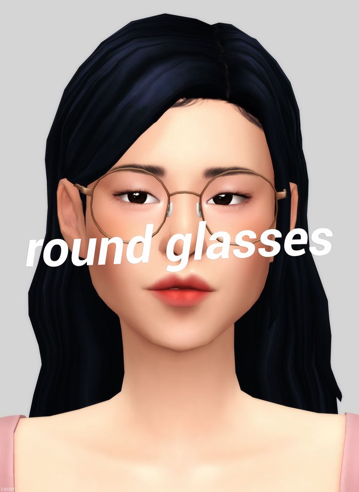 a woman wearing glasses with the words round glasses on her face