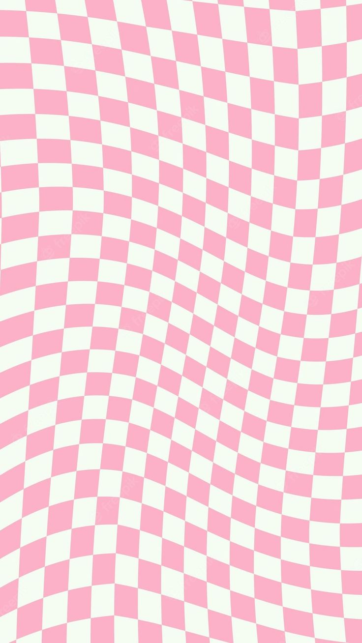 a pink and white checkerboard pattern that looks like it is going down the wall