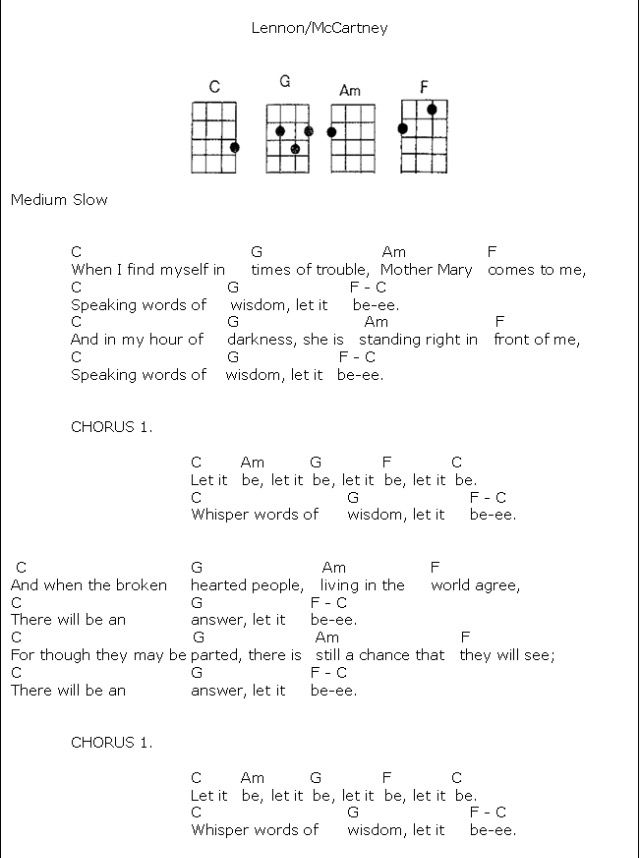 guitar chords with the words,'let it be easy to play and how do you know