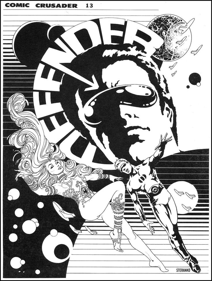 a black and white drawing of a man in space