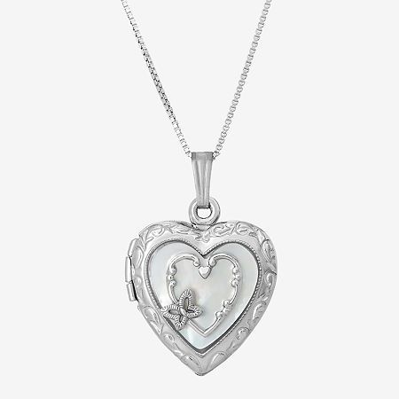 Features: Quick ShipJewelry Closure: Spring Ring ClaspShape: HeartStone Cut: HeartMetal Color: WhiteChain Length: 18 InchChain Width: .93 MillimetersPendant Length: 29mmPendant Width: 20mmMetal: Sterling SilverChain Construction: BoxCare: Wipe CleanNecklace Type: Locket NecklacesAssembled in the US from Imported Materials Dragon Goddess, Silver Heart Locket, Locket Necklaces, Heart Locket Necklace, Fame Dr, Heart Locket, Sterling Silver Heart, Locket Necklace, Peace Sign