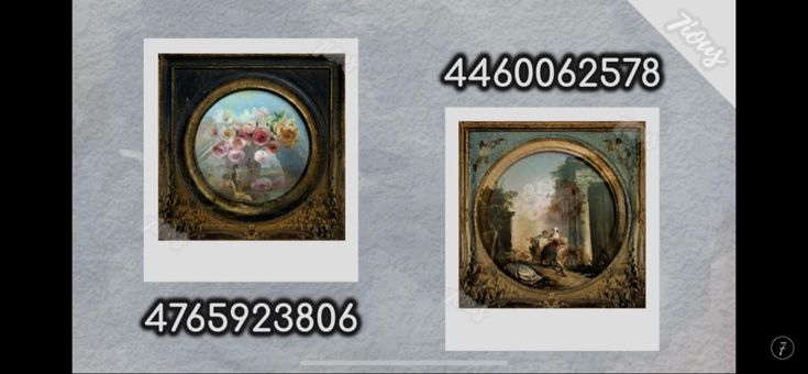 three paintings are shown with the same size and color as they appear to be in different frames