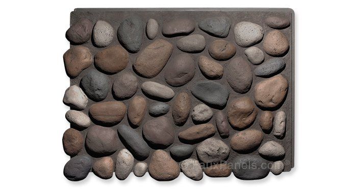 a stone wall with various rocks on it