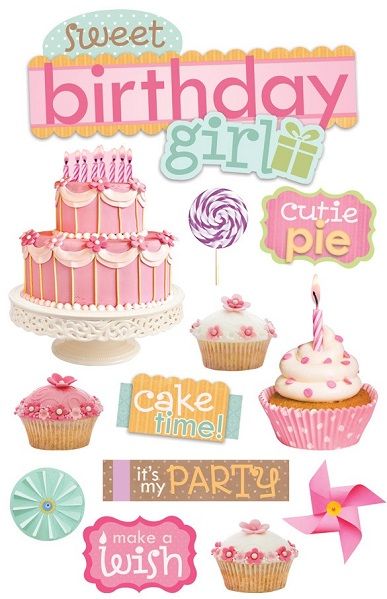 a birthday card with cupcakes and candy