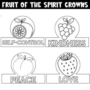 fruit of the spirit crowns for kids to color